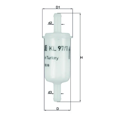 Imagen de MAHLE ORIGINAL KL 97/1 OF Filtro Combustible de tubería 8 8,1