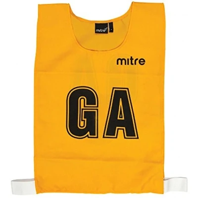 Imagen de Mitre Netball Pro Peto de entrenamiento para adultos, juego 7 unidades, talla M, amarillo