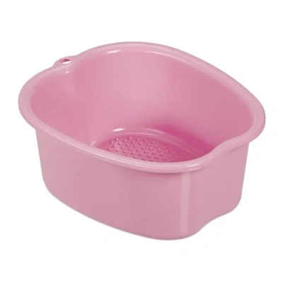 Imagen de Relaxdays Cuenco Baño de Pies, Barreño Plástico, Pediluvio, Bañera Pedicura, Foot SPA, 15 x 33 38 cm, Rosa