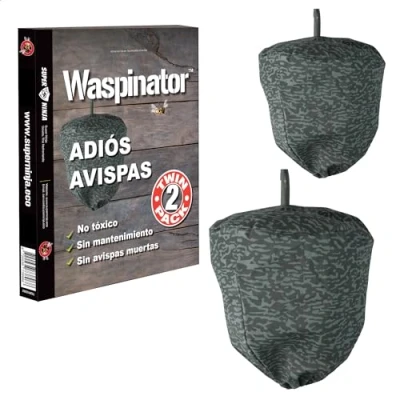 Imagen de Waspinator Repelente de Avispas, 2 Piezas, Disuasor Avispas Resistente Trampa a la Intemperie para Exteriores, Señuelo/Falsa Avispa, Abeja y Avispón, sin Disuasores Químicos
