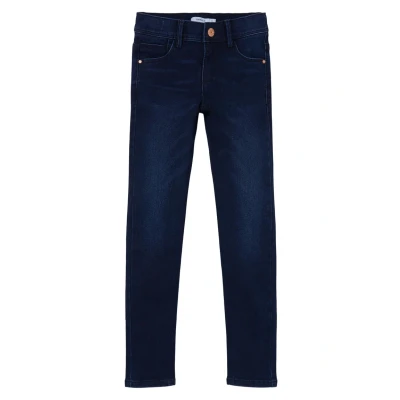 Imagen de Name it Nkfpolly PANT Vaqueros pitillo para niños, Talla: 12a, Dark blue denim