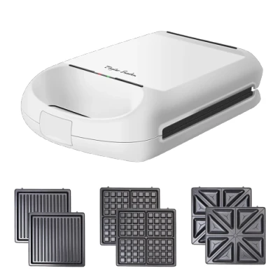 Imagen de Taylor swoden Sandwichera Gofrera 3 en 1, Sandwicheras 4 sandwich, Placas desmontables, Tostadora, Grill, 1200W, Blanco, Totalmente libre de BPA
