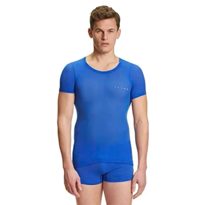 Imagen de FALKE Ultralight Cool Round Neck M S/S TS hilo funcional refrigeración de secado rápido 1 pieza, Capa base superior Hombre, Azul (Yve 6714), L