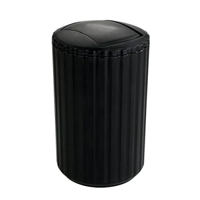 Imagen de Cubo con tapa abatible Allstar Minas, negro, para cosméticos, color negro