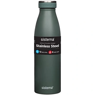 Imagen de Sistema Hydrate Botella de agua acero inoxidable reutilizable y hermética 500 ml Mantenimiento del frío durante 12 horas calor 6 Colores variados