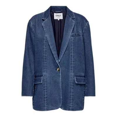 Imagen de ONLY Onlcory LS Dnm Blazer Gua, Medio De Mezclilla Azul, M Mujeres