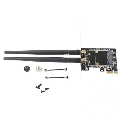 Imagen de Bewinner Mini PCI E a Adaptador de Tarjeta con 2 Antenas Convierta Inalámbrica en Ranura Estándar para Express Tamaño Medio