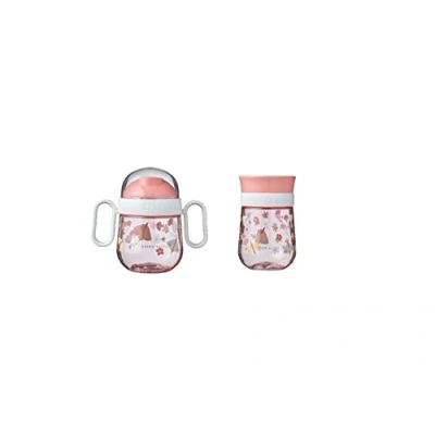 Imagen de Mepal Juego Mio 360 Vaso para aprender a beber, partir de 6 meses, prueba fugas, apto lavavajillas y sin BPA, flores mariposas