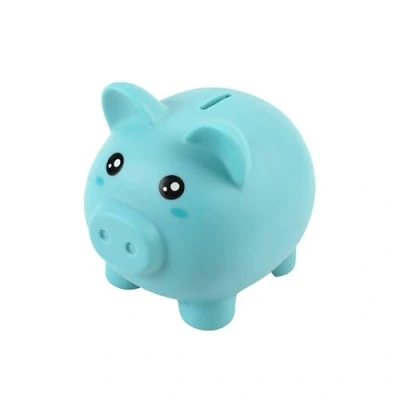 Imagen de I TOTAL® Hucha Divertida Decorativa/Monedero de plástico Resistente (Blue Piggy)