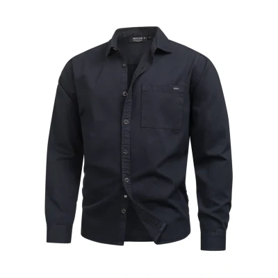 Imagen de Indicode Hombres INBroidy Camisa de Manga Larga confeccionada en 100% algodón Dark Navy S