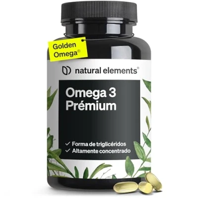 Imagen de Omega 3 Aceite de pescado Premium: 80% contenido en forma triglicéridos Fácil limpiar, alta dosis y pesca sostenible 120 cápsulas