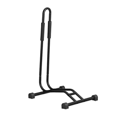 Imagen de Relaxdays Soporte de Bicicletas para Interior, Neumáticos hasta 2,5&quot;, Exhibidor Bicis, Rueda Delantera y Trasera, Negro, Gomaespuma