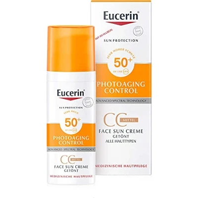 Imagen de Eucerin Photoaging Control Face Sun CC Creme getönt LSF 50+ mittel, 50 ml Crema
