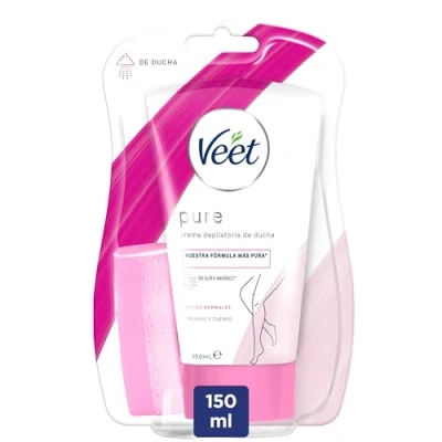 Imagen de Veet Crema Depilatoria Corporal para usar bajo la ducha Mujer, Piel Normal, 150 ml