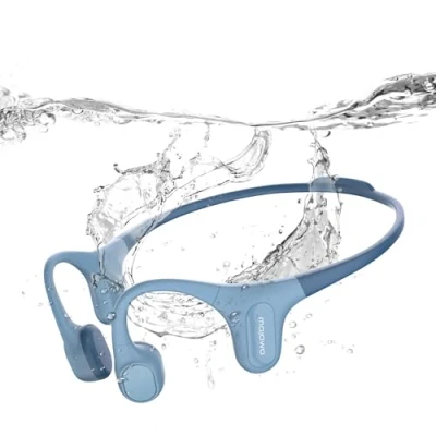 Imagen de mojawa Run Plus Auriculares de Conducción Ósea, Natación Impermeables IP68, Bluetooth con Micrófono y MP3 32 GB, Inalámbricos, para Correr, Nadar, Montar en Bicicleta, Azul