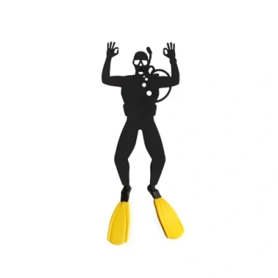 Imagen de Balvi Marcapáginas Scuba Color Negro/Amarillo Inspirado en el Submarinismo Plástico