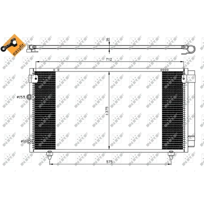 Imagen de NRF EASY FIT 35518 Condensador con secador, junta anular 15,5 10,1 Aluminio 700
