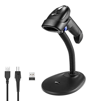 Imagen de NetumScan Escáner de código Barras 2D inalámbrico Lector automático imágenes Soporte Ajustable Manos Libres (QR PDF417, GS1 Data Matrix) para PC Computadora NSL8S
