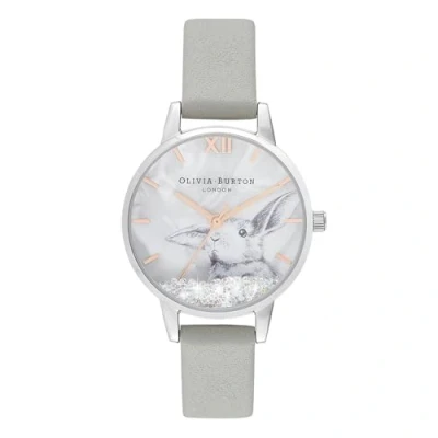 Imagen de Olivia Burton Reloj Analógico de Cuarzo para mujer con Correa en piel Gris OB16WL86