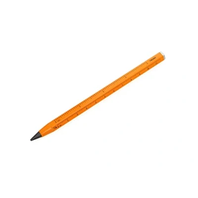 Imagen de Troika Construction Endless PEN20/NO Lápiz multitarea con punta de escritura sin fin sostenible regla centímetros y pulgadas intercambiable metal naranja neòn