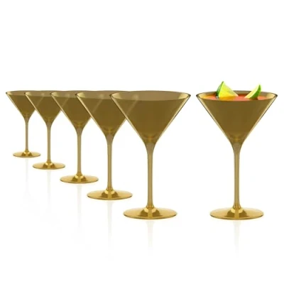 Imagen de Stölzle Lausitz Vaso de cóctel 240 ml 6 piezas en color oro/vasos resistentes al lavavajillas y a los golpes