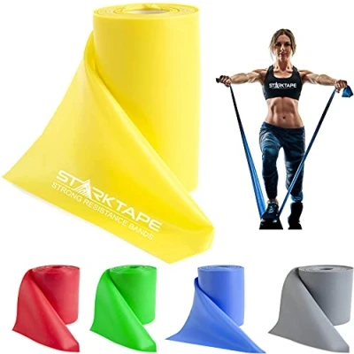 Imagen de Starktape Bandas de resistencia 16 yardas profesionales a granel, sin látex, banda elástica para ejercicio superior e inferior del cuerpo, terapia física, pilates, rehabilitación, yoga,