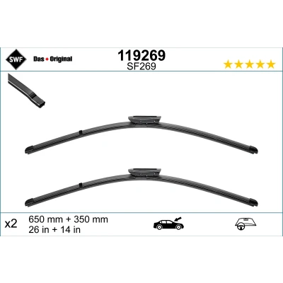 Imagen de Limpiaparabrisas Swf Visioflex 119269 delante Sin marco RENAULT: Captur, CLIO 4, IV Grandtour