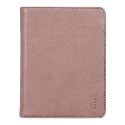 Imagen de RHODIA 212009C Libreta portadocumentos y Rhodiarama n 12 de madera rosa para bloc notas o cuadernos formato B7 (8,5 x cm) piel italiana premium