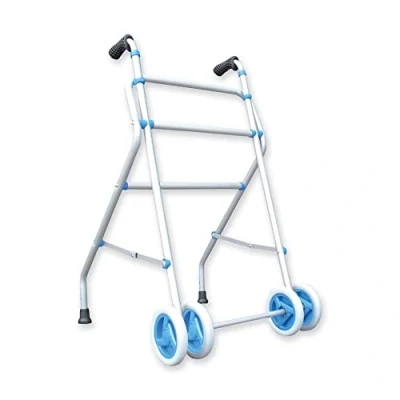 Imagen de Andador Caminador de aluminio con rueda doble y sin asiento