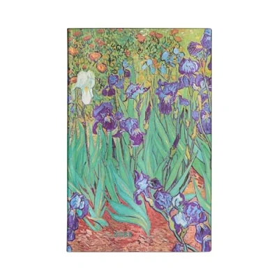 Imagen de Van Gogh’s Irises Maxi 12 month Horizontal Softcover Flexi Dayplanner 2025 (Elastic Band Closure): tydzień na dwóch stronach, zamykany gumkę, papier 100 gsm