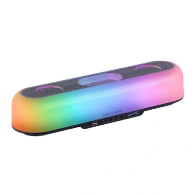 Imagen de MARSGAMING MSB Orb, Altavoz Portátil + Barra de Sonido 20W, Iluminación Orbilight RGB 360º, Soundbar con Sistema Triple Driver, Altavoces Gaming Bluetooth 5.3 / USB/MicroSD/AUX/FM, Negro