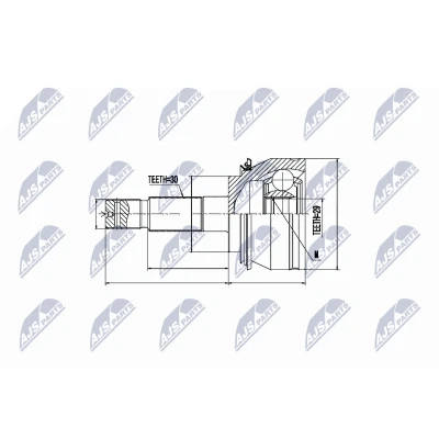 Imagen de NTY NPZ TY 076 Junta Homocinética Caja de cambios manual, Transmisión automática Eje delantero, izquierda, derecha
