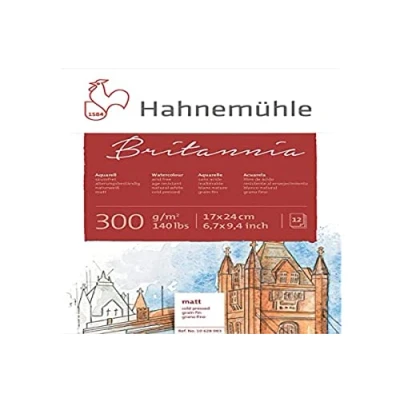 Imagen de Hahnemühle 10628983 Bloc de acuarela, caligrafía, certificados y postales, 300 g, 12 hojas