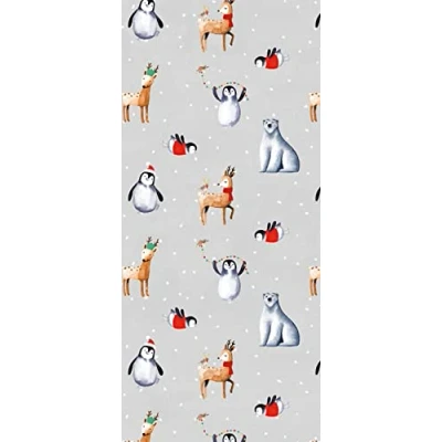 Imagen de Glick Cuatro hojas de papel seda Navidad animales, envoltura pañuelos invierno, TPX64, multicolor