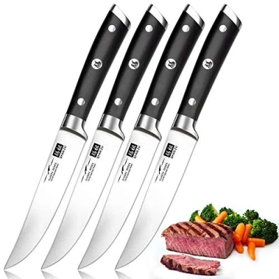 Imagen de SHAN ZU Cuchillo de Carne, Cuchillos Mesa, Juego Cocina 4 Piezas, Steak Knife, Bistec con Acero Inoxidabl, Mango ergonómico