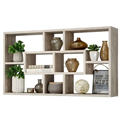 Imagen de FMD Möbel Estante para Montar en Pared Lasse, Madera, Sand Oak, 85x16x47.5 cm