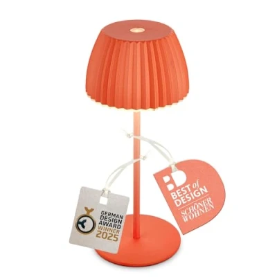 Imagen de Briloner Lámpara de mesa LED recargable Brilo unplugged Riffle, naranja
