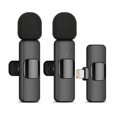 Imagen de micrófono inalámbrico HUACAM Lavalier para iPhone, Mini grabación, transmisión en Vivo, Youtube, Tiktok, Facebook, sincronización automática