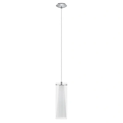Imagen de EGLO Pinto lámpara colgante de 1 foco, comedor metal cromado y cristal transparente blanco, casquillo E27
