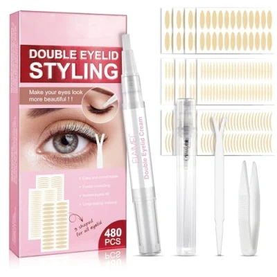 Imagen de Cintas para Párpados Invisibles,Pegatinas de Doble Párpado, Instante Levantar, Double Eyelid Tape,Eyelid Styling Cream，480 Piezas