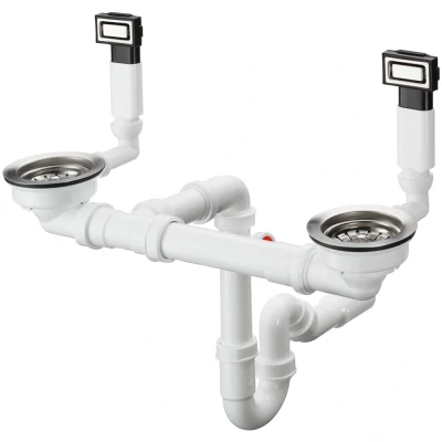 Imagen de hansgrohe 43922800 Desagües para Fregadero, Color Acero, double bowl