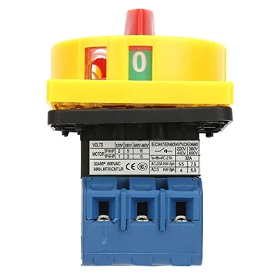 Imagen de Interruptor de Cambio 25A / 32A Carga 3 Polos y 2 Posiciones Encendido/Apagado Leva Giratoria(32A)