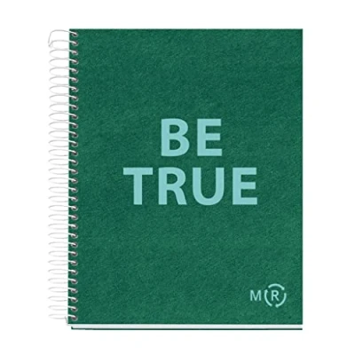 Imagen de Miquelrius Cuaderno A5 Be Eco, 80 Hojas 90 g/m², Puntos Dots, 1 Franja de Color, 2 Taladros, Cubierta Reciclada, Verde Esmeralda