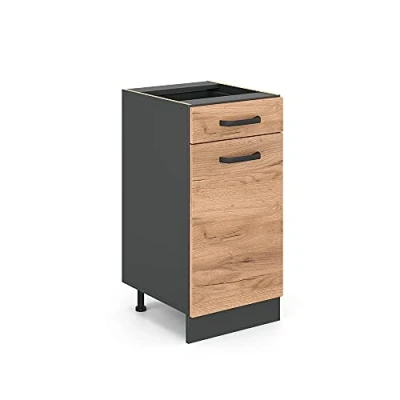 Imagen de Vicco Mueble bajo de Cocina R Line, Roble Dorado/Antracita, 40 cm sin encimera