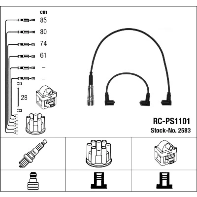 Imagen de NGK 2583 Juego de Cables Encendido 5 PORSCHE: 924 Coupé