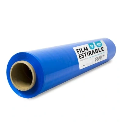 Imagen de Film Azul para Embalar, Plástico Cubretodo, color Embalaje de Cajas Mudanzas, Proteger Muebles y Envíos, Medidas 50 cm x 200 m estirables · office (Azul, 1 ud)