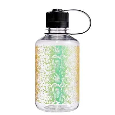 Imagen de Nalgene Sustain Tritan Botella de agua sin BPA hecha con material derivado del 50% residuos plástico, 16 onzas, boca estrecha, serpiente arcoíris