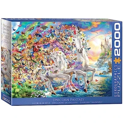 Imagen de EuroGraphics Unicorn Fantasy by Adrian 2000 Piece Puzzle Unicornio Rompecabezas, Multicolor (8220 5551)