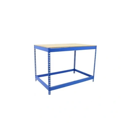 Imagen de SimonRack Banco de Trabajo Taller, Mesa Carga Máxima 400 kg, 900x1200x600 mm, Bricolaje, Azul/Madera BT Basic