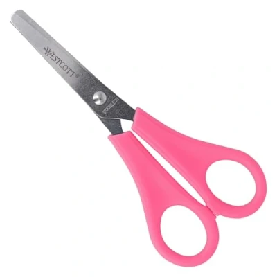 Imagen de Westcott E 21591 00 Tijera para niños de bruja con regla en cm, 13 color rosa